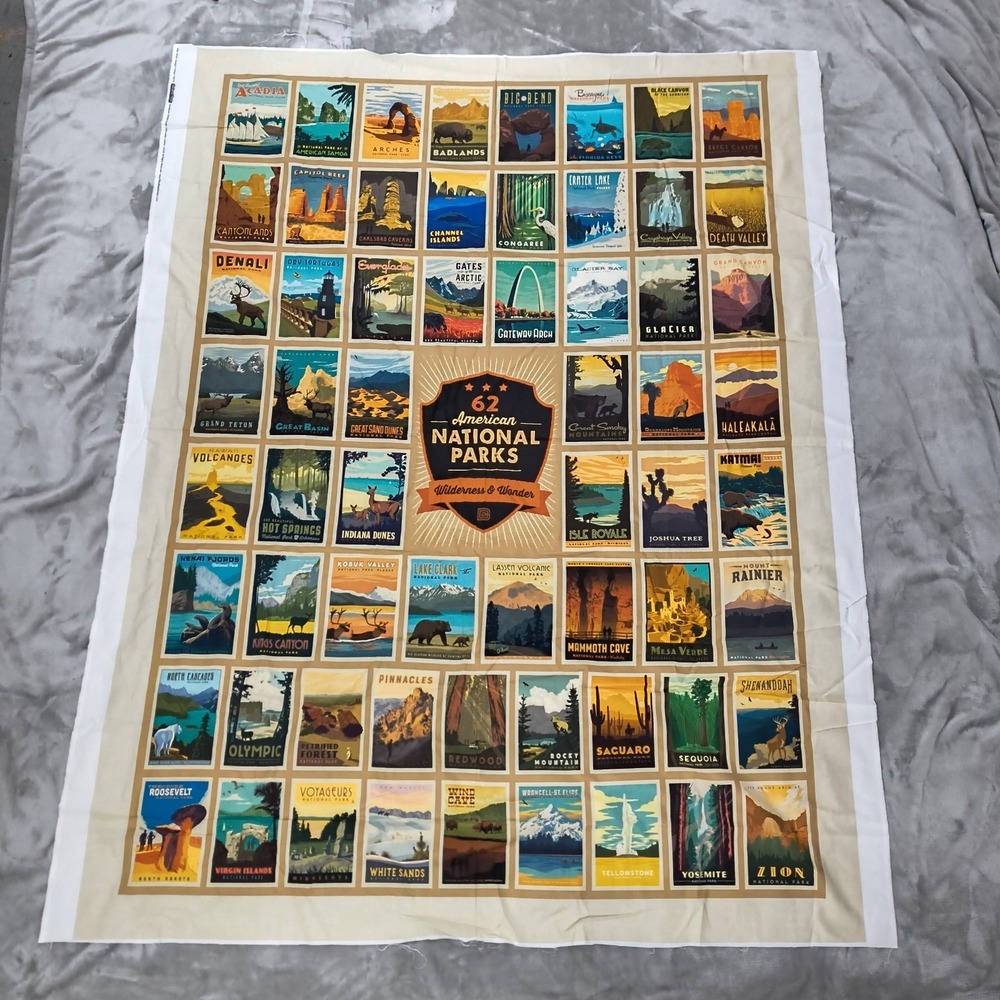 National Parks Fabric‎ Panel 54 x 72 Riley Blake P9770 Quilting Apparel Home New